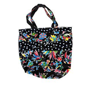 Colorful Floral & Polka Dot Raincoat Tote Bag With Dual Handles